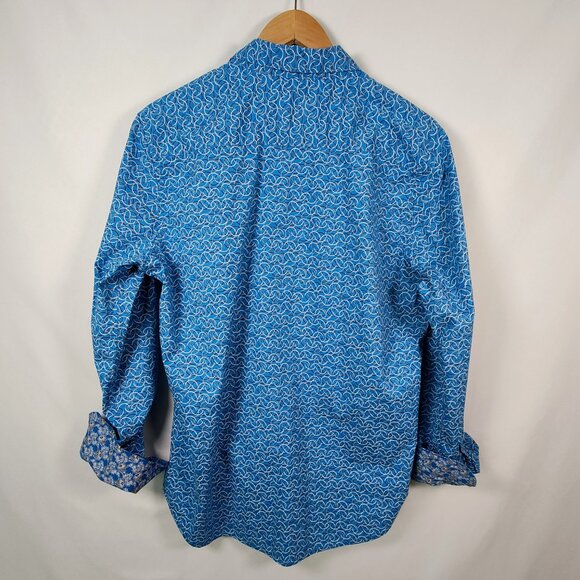 Robert Graham Men's Medium Long Sleeve Flip Cuff Button Down Shirt - Picture 3 of 10